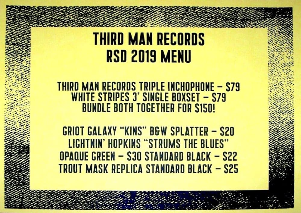 Third Man Records RSD2019 Sale Items and Prices